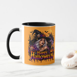 Happy Halloween Gothic Witch Mug