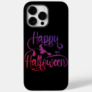 Happy Halloween gradient flying witch cat Case-Mate iPhone 14 Pro Max Case