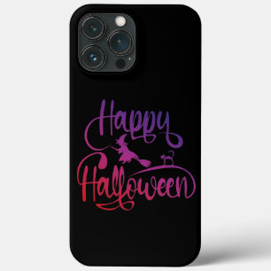 Happy Halloween gradient flying witch cat iPhone 13 Pro Max Case