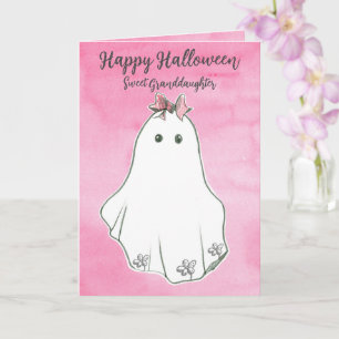 Happy Halloween Granddaughter Ghost Pinkoween Card