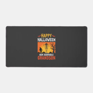 Happy Halloween Grandson Skeleton Pumpkin Desk Mat