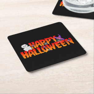 Happy Halloween Graphic Square Paper Coaster