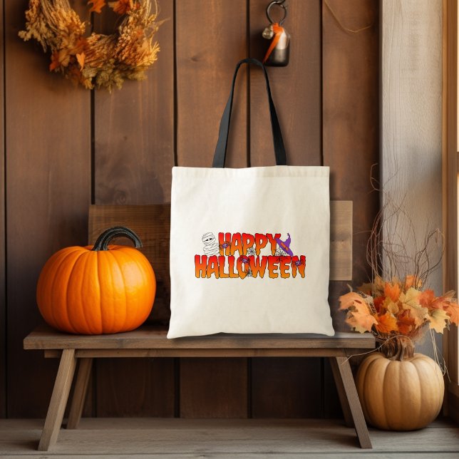 Happy Halloween Graphic Tote Bag (Creator Uploaded)