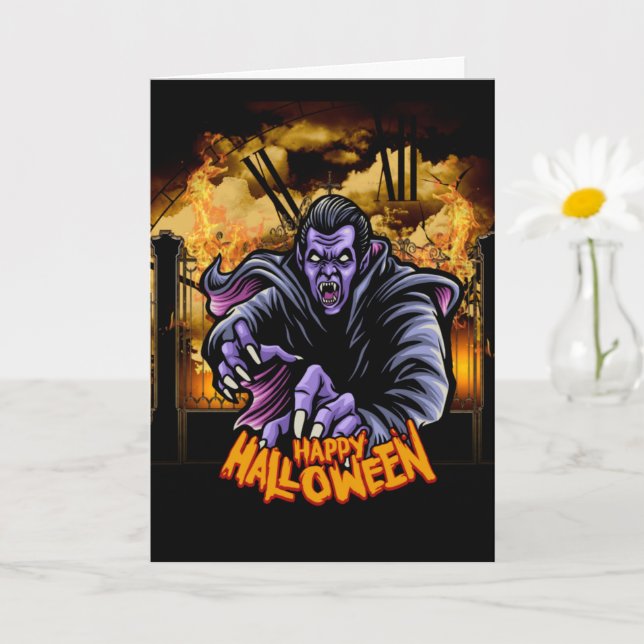 Happy Halloween  grave yard Card (Small Plant)