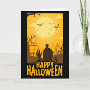 Happy Halloween  grave yard Card