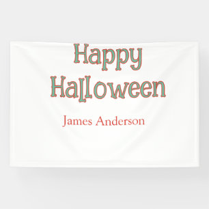 Happy halloween green orange pastel trendy modern banner
