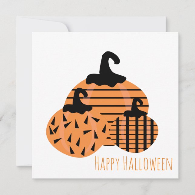 Happy Halloween Greeting Card | Geo Pumpkins (Front)