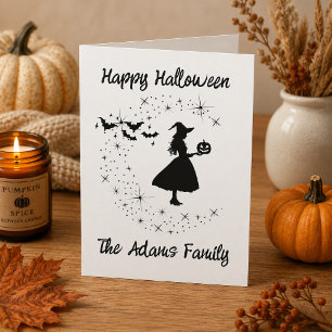 Happy Halloween Greeting Witch Card