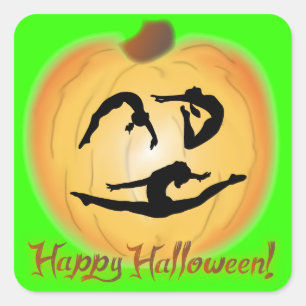 Happy Halloween Gymnastics Square Sticker