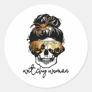 Happy Halloween Halloween For Women Witchy Woman Classic Round Sticker