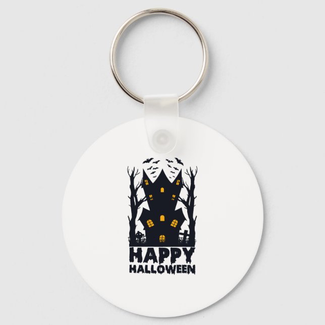 Happy Halloween Halloween Happy Halloween  Key Ring (Front)