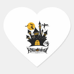 happy Halloween, Halloween party, funny Halloween Heart Sticker