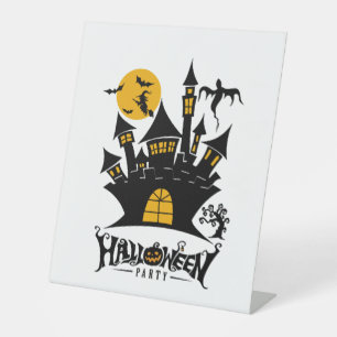 happy Halloween, Halloween party, funny Halloween Pedestal Sign