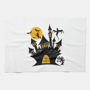happy Halloween, Halloween party, funny Halloween  Tea Towel