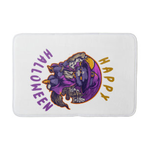 Happy Halloween Halloween Witch Cat Bath Mat