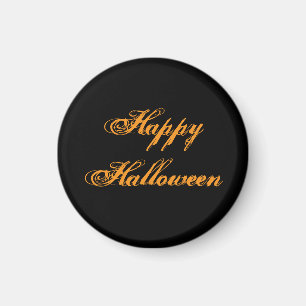 Happy Halloween Handwriting Magnet (Black & Orange