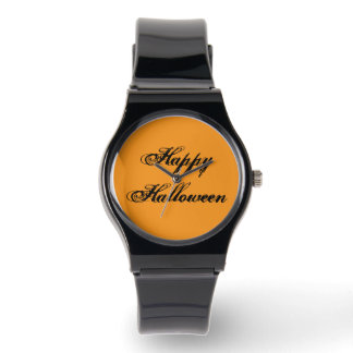Happy Halloween Handwriting Watch (Orange & Black)