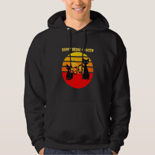 Happy Halloween Happy Meow O Ween Black Cat Happy Hoodie