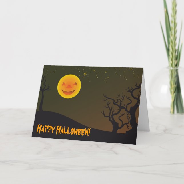 Happy Halloween Happy Moon Card (Front)