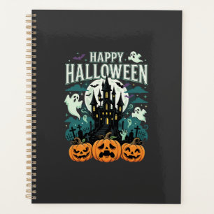 Happy Halloween Haunted Castle Ghosts and Pumpkins Planner