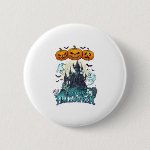 Happy Halloween Haunted Castle Pumpkins Ghosts_1 6 Cm Round Badge