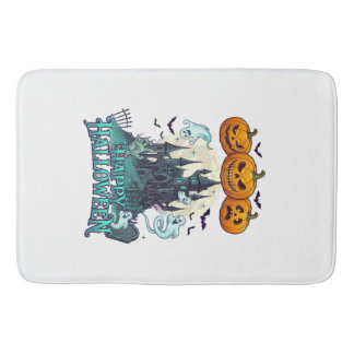 Happy Halloween Haunted Castle Pumpkins Ghosts_1 Bath Mat