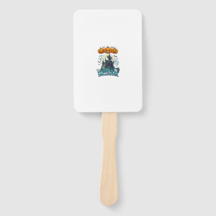 Happy Halloween Haunted Castle Pumpkins Ghosts_1 Hand Fan
