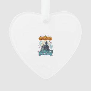 Happy Halloween Haunted Castle Pumpkins Ghosts_1 Ornament