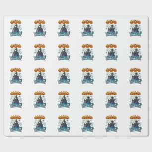 Happy Halloween Haunted Castle Pumpkins Ghosts_1 Wrapping Paper