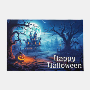 Happy Halloween Haunted House Doormat