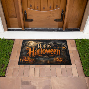Happy Halloween Haunted House Doormat