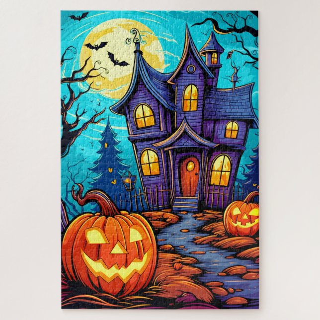 Happy Halloween - Haunted House Jigsaw Puzzle (Vertical)