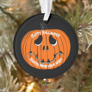 Happy Halloween Haunted House Movie Night Ornament