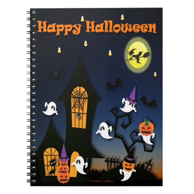 Happy Halloween Haunted House Notebook (Front)