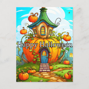 Happy Halloween   Haunted House Postcard