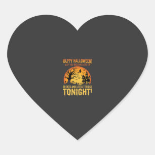 Happy Halloween Haunted House Trick or Treat Heart Sticker