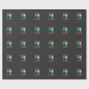 Happy Halloween Haunted House Witch Design Wrapping Paper