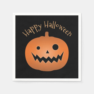 Happy Halloween Haunted Jack O Lantern Pumpkin Napkin