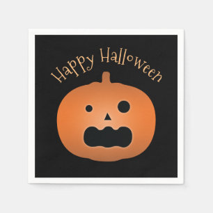 Happy Halloween Haunted Jack O Lantern Pumpkin Napkin