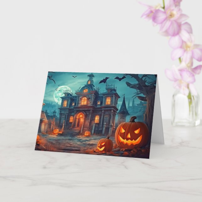Happy Halloween | Haunted Manor Card (Orchid)