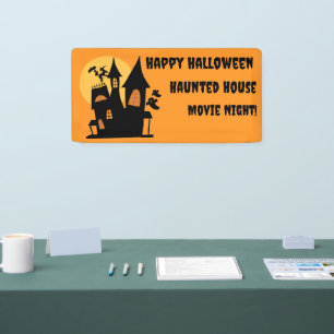 Happy Halloween Haunted Movie Night Spook Banner