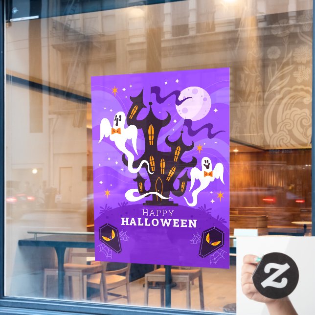 Happy Halloween Haunted Scene (Cafe Window)
