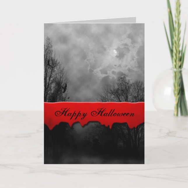 Happy Halloween Haunted Sky Custom Card (Front)