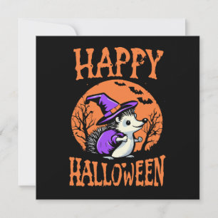 Happy Halloween Hedgehog Witch