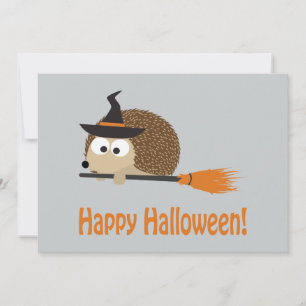 Happy Halloween! Hedgehog witch Invitation