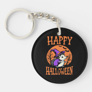 Happy Halloween Hedgehog Witch Key Ring