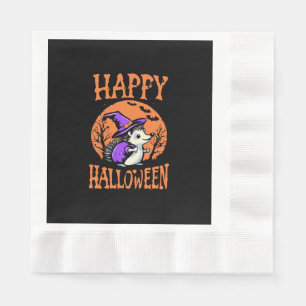 Happy Halloween Hedgehog Witch Napkin