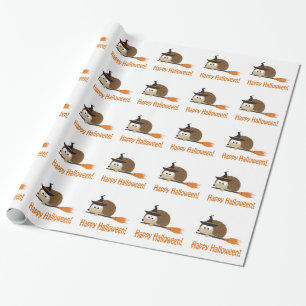 Happy Halloween! Hedgehog Witch Wrapping Paper