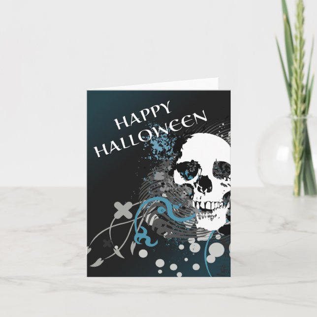 happy halloween hi-fi skull card (Front)