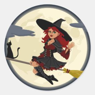 Happy Halloween holiday greeting design Classic Round Sticker